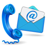 illustration of contact icon with phane and mail envelope